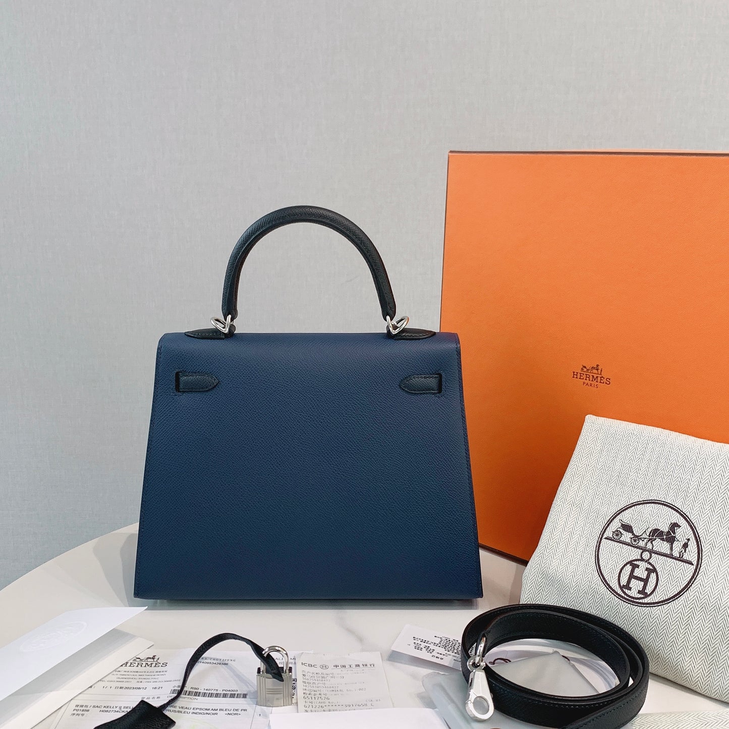 Hermès Kelly 25 Epsom Bleu De Prusse