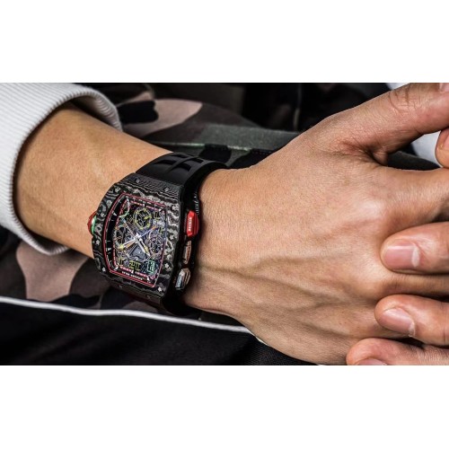 Richard Mille Men's RM 65-01 Black Carbon TPT Carbon Fiber Watch 2023 Complete New Unused 